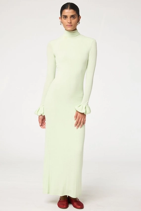 Patterned-Fabric Boat-Neck VALENTINA DRESS