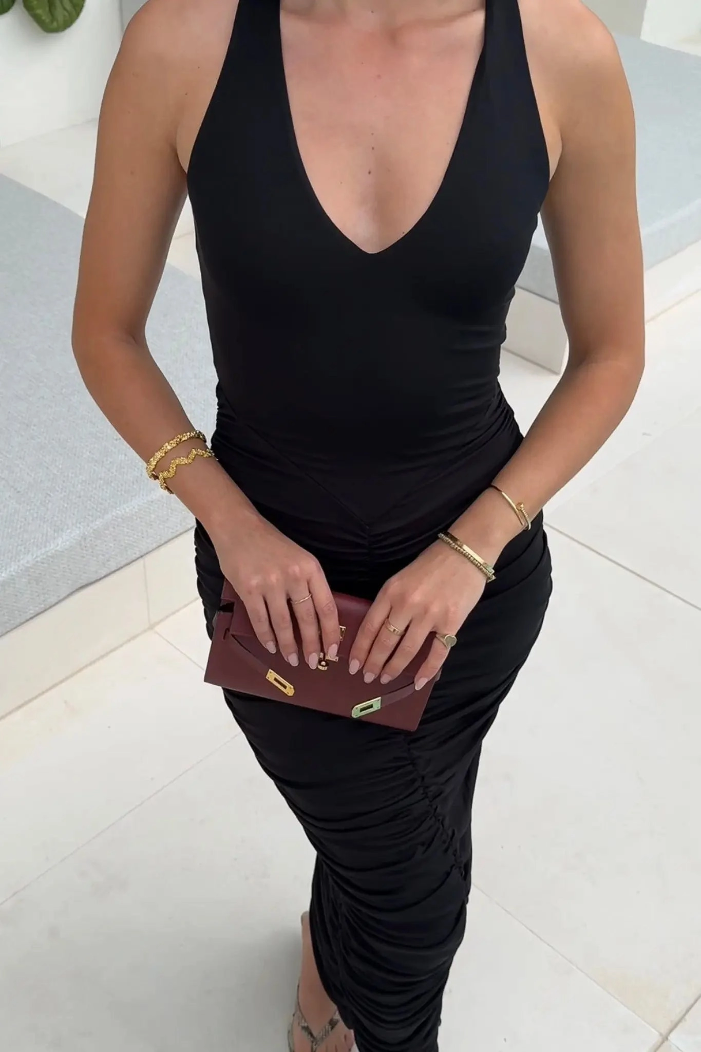 Valentina Midi Dress Black Minimalist Look
