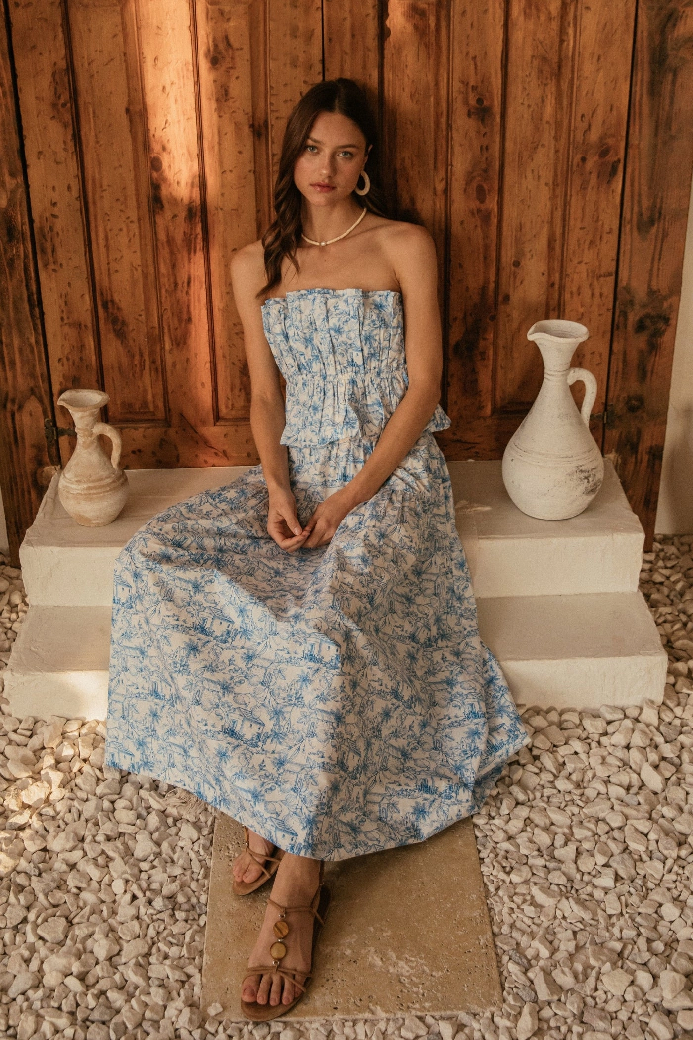 Flexible Material VALERIE PRINTED MAXI SKIRT