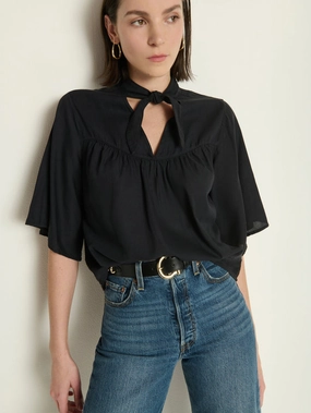 VALERIE TIE NECK TOP MultiPocket