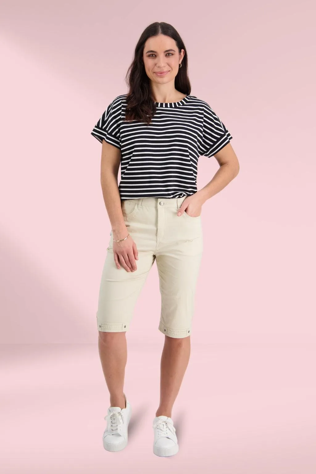 Vassalli Poplin Straight Leg Shorts Sand
