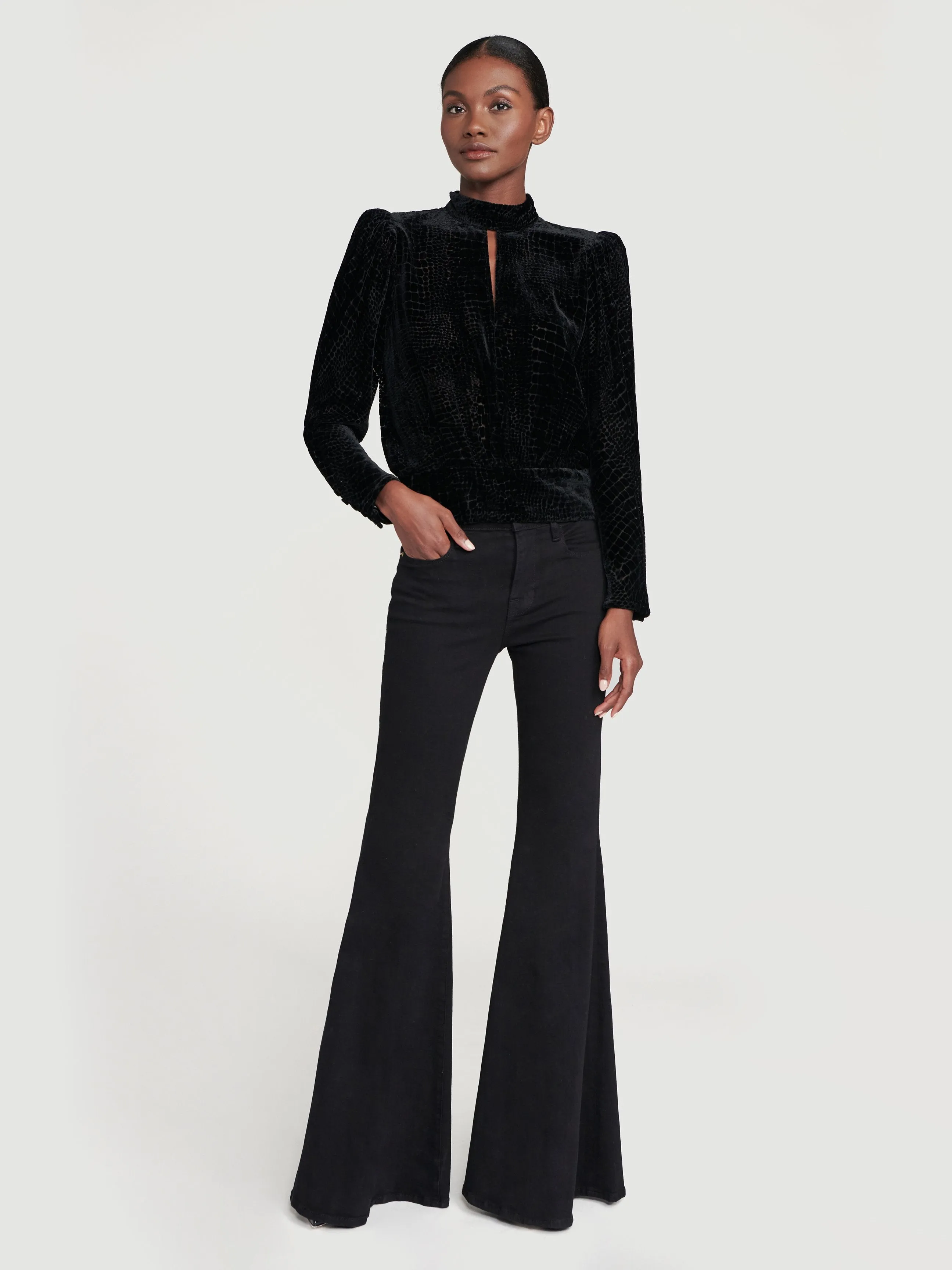 Velvet Party Top -- Noir