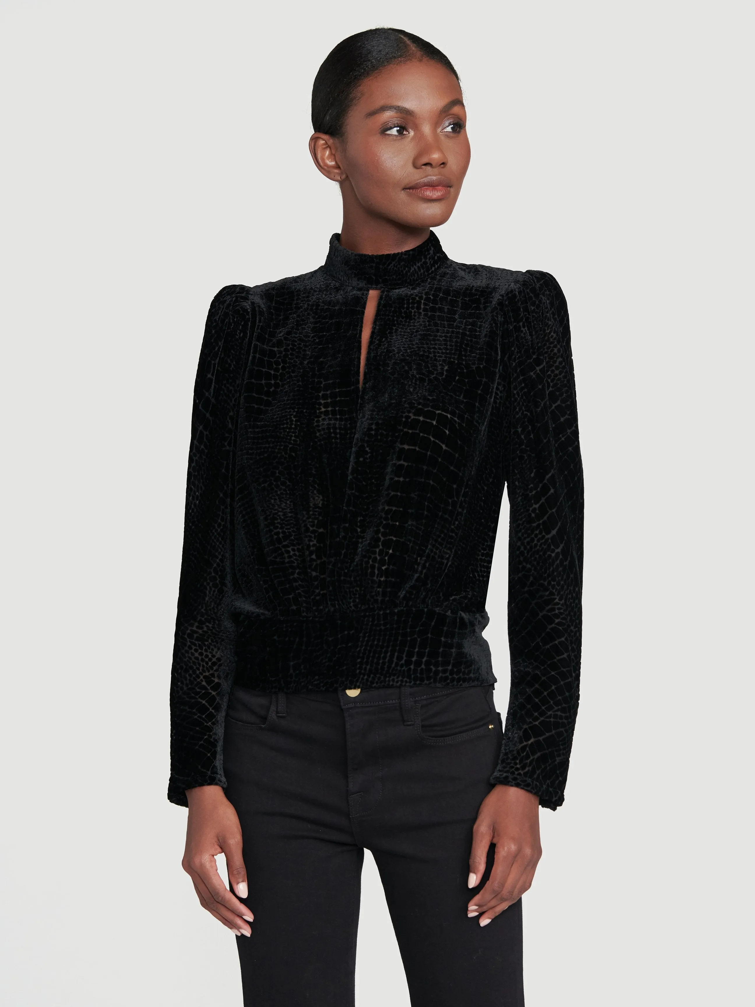 Velvet Party Top -- Noir