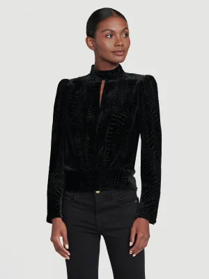 Velvet Party Top -- Noir