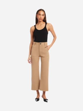 Rylee Crop Pant Camel Chic Look Rubberized Hem