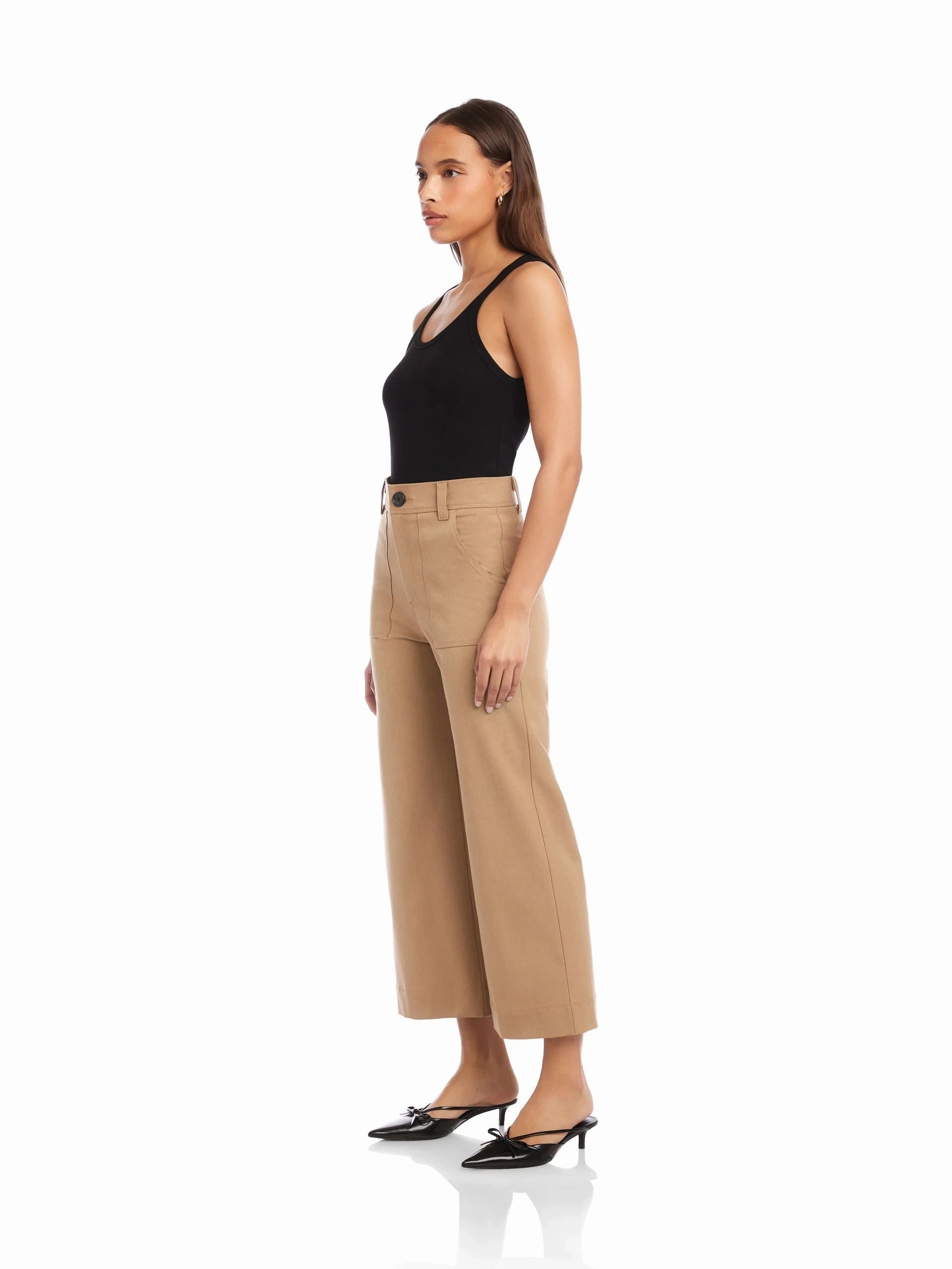Rylee Crop Pant Camel Stain Repellent Coating