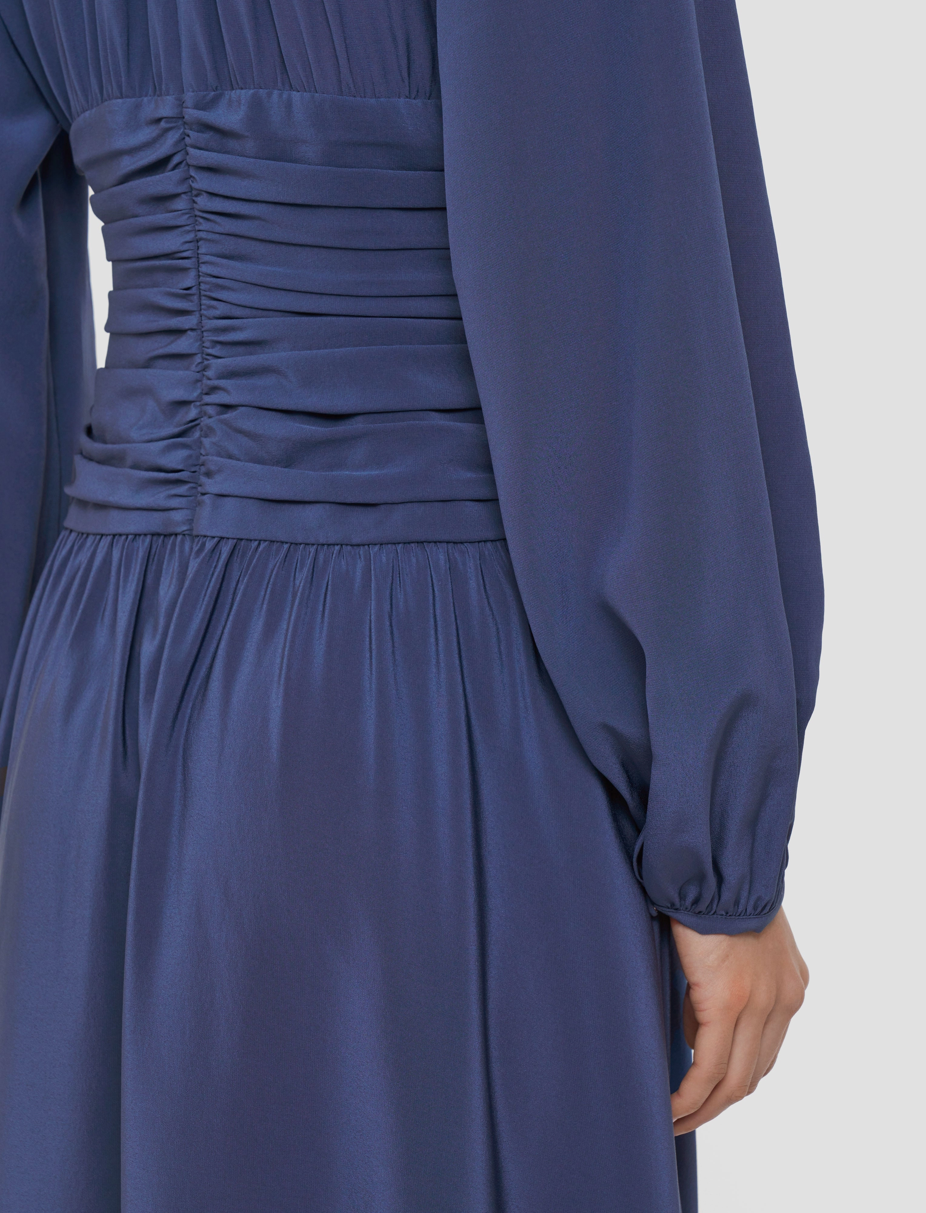 Soft Detail Leila Crepe de Chine Knot Silk Dress
