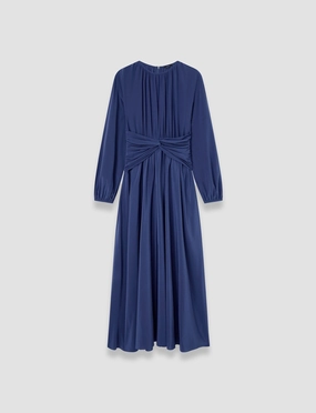 Leila Crepe de Chine Knot Silk Dress Pure Piece