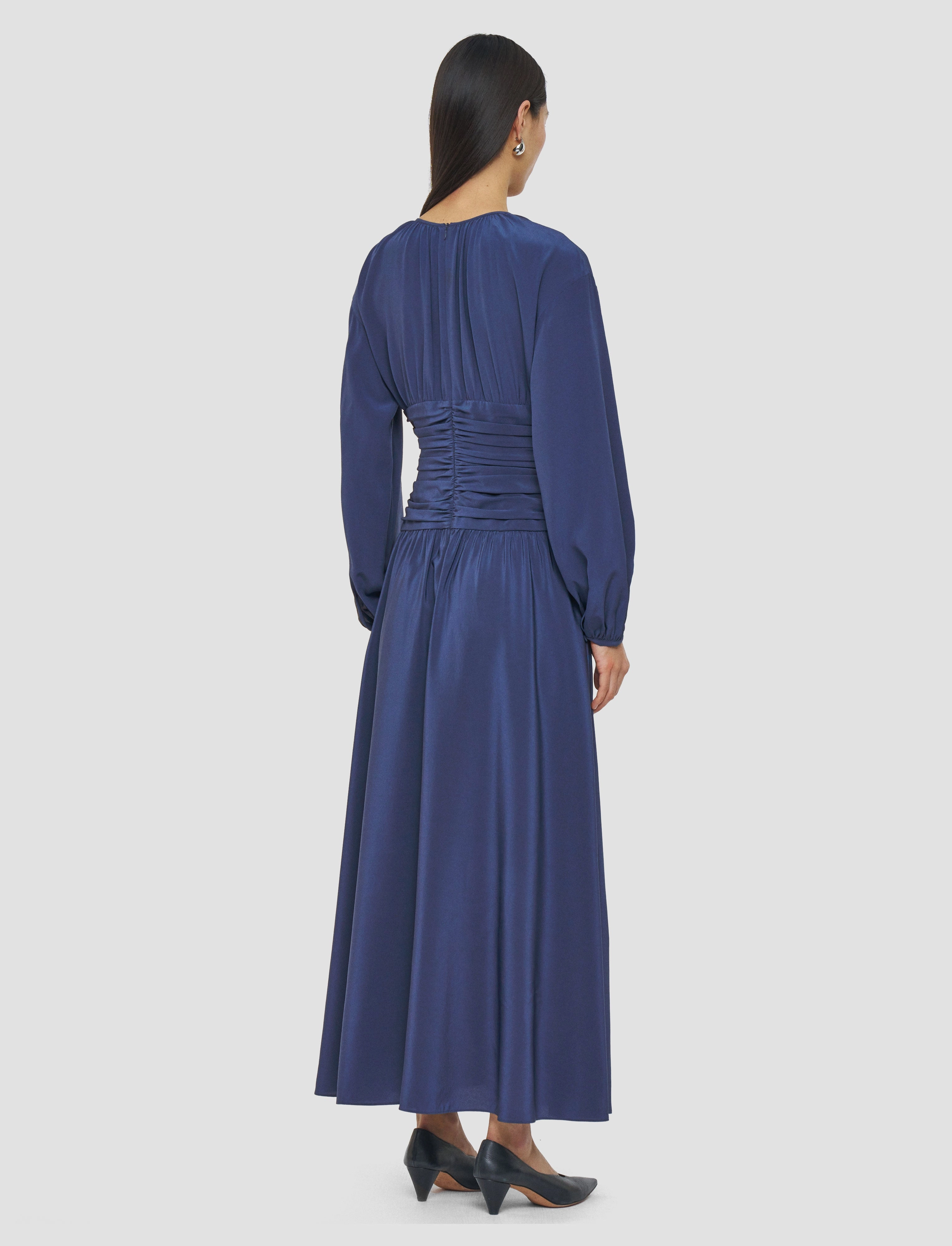 Simple yet sophisticated gown Elegant brunch outfit Leila Crepe de Chine Knot Silk Dress
