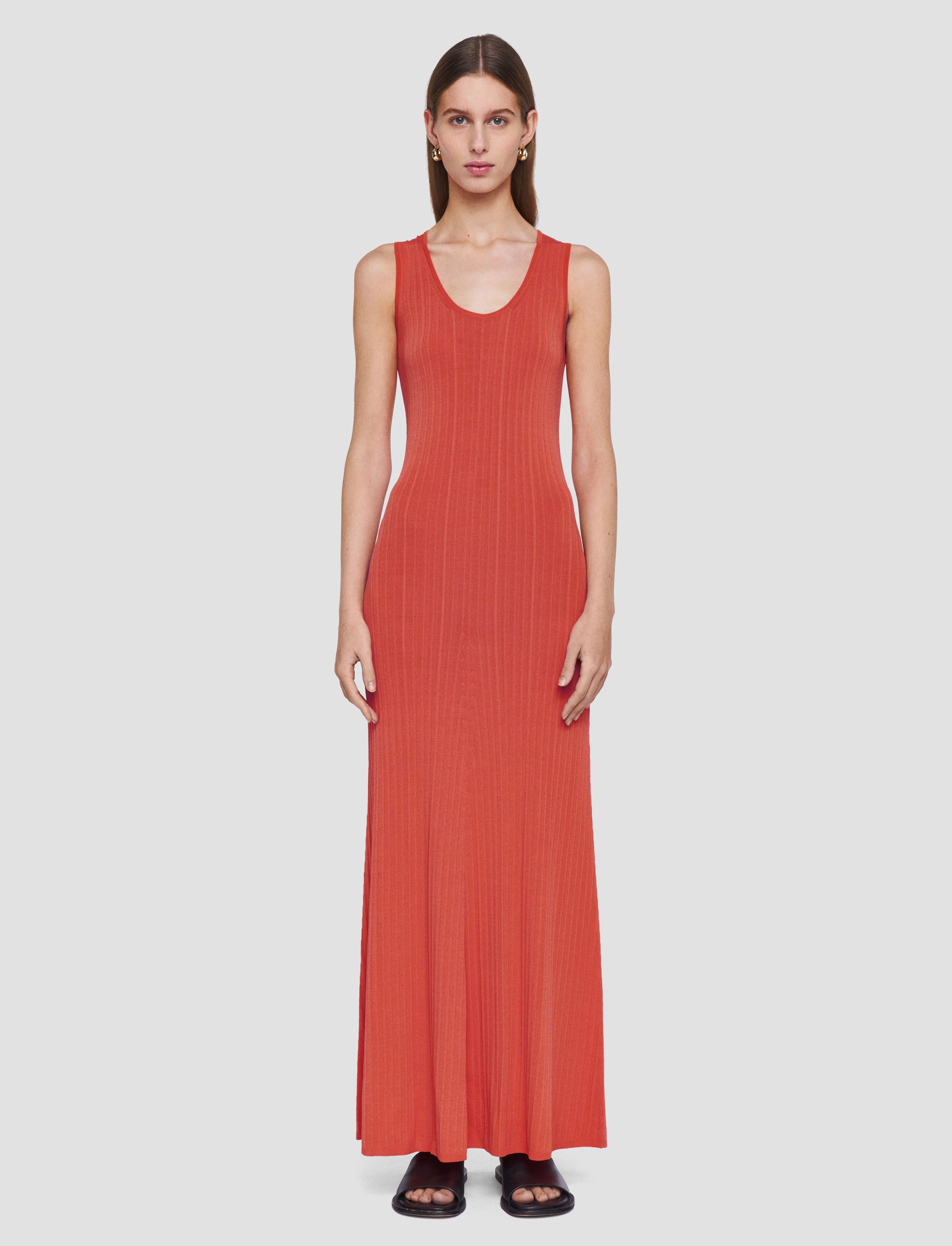 Viscose Rib Knit Dress Summer Fashion