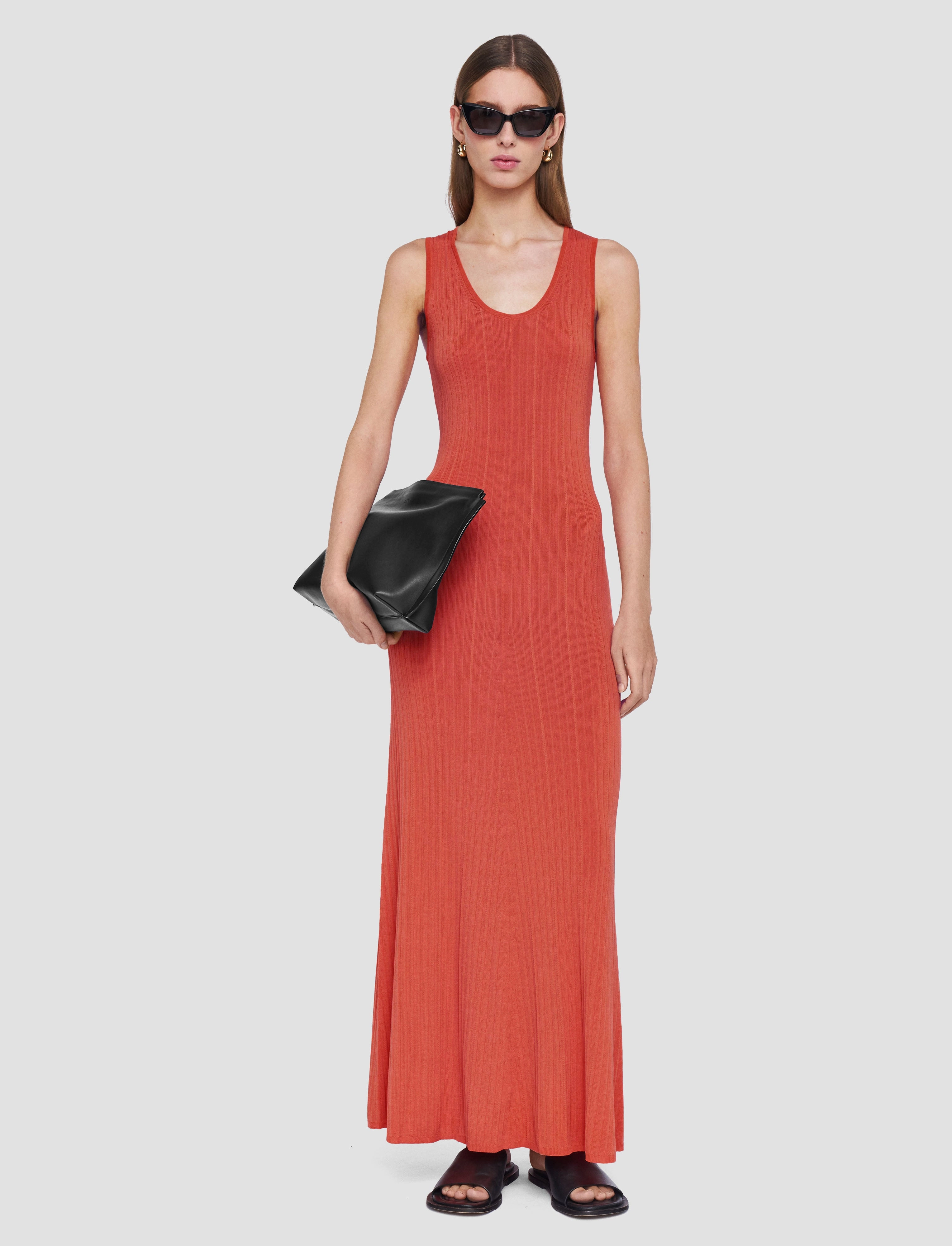 Natural Aesthetic Viscose Rib Knit Dress