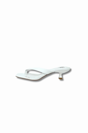 Elegant Waist Kitty Heel White