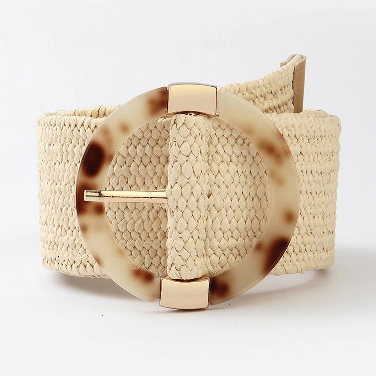 COTTON LINEN PP GRASS PLASTIC BUCKLE DRESS BELT_CWABE0343 Flattering Design Wear