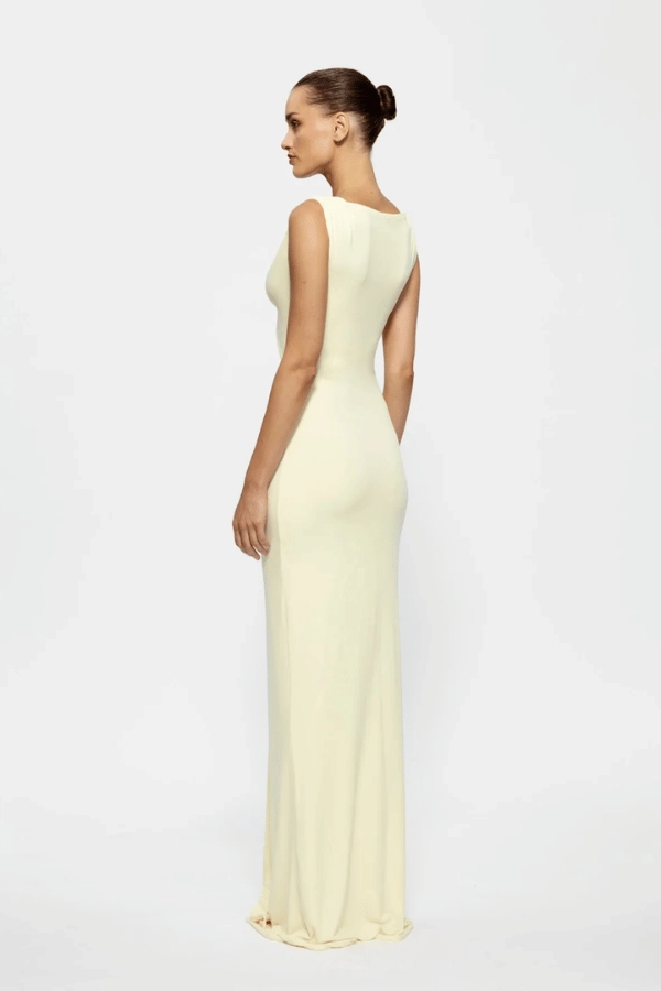 Faith Dress Lemon Contrasting Detail Texture Softness