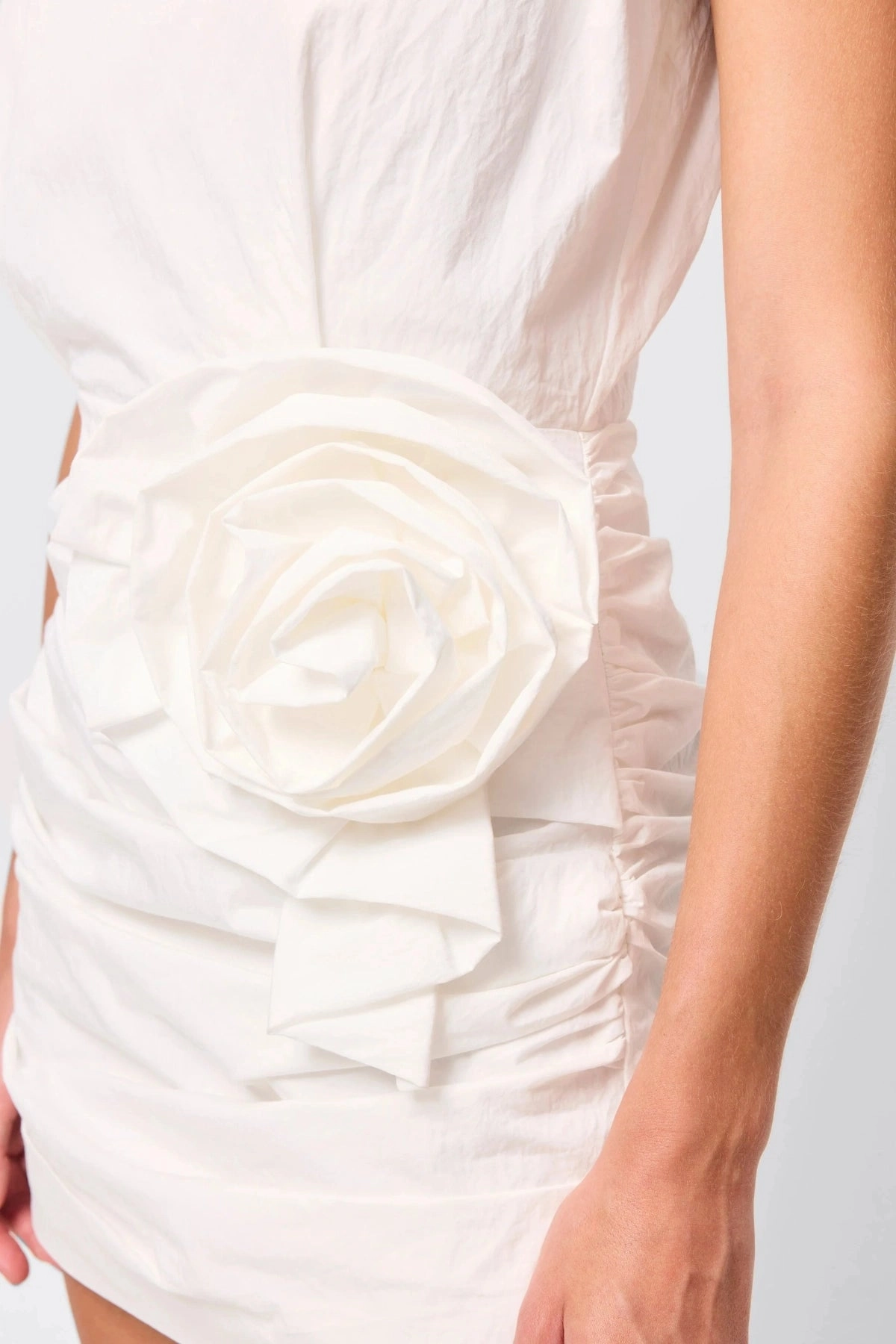 Wrapped In You Mini Dress White Bold Design Soft cotton blend dress