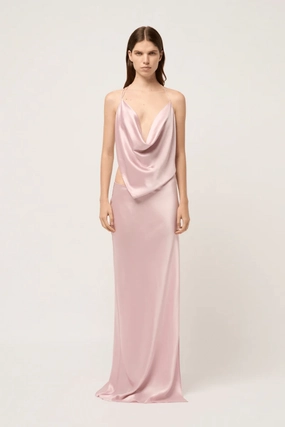 Iced Bias Maxi Dress Pink Casual Fit Lounge Mode