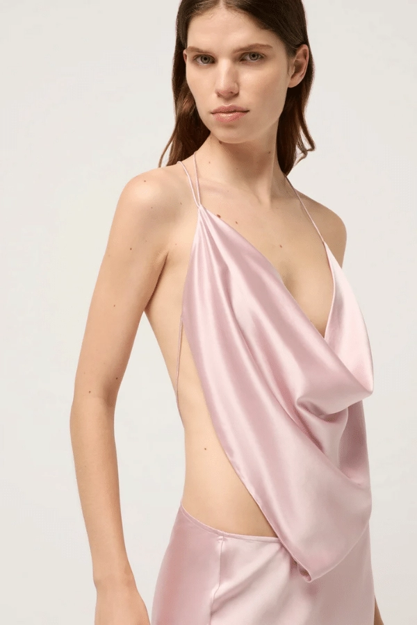 Iced Bias Maxi Dress Pink Wedding guest