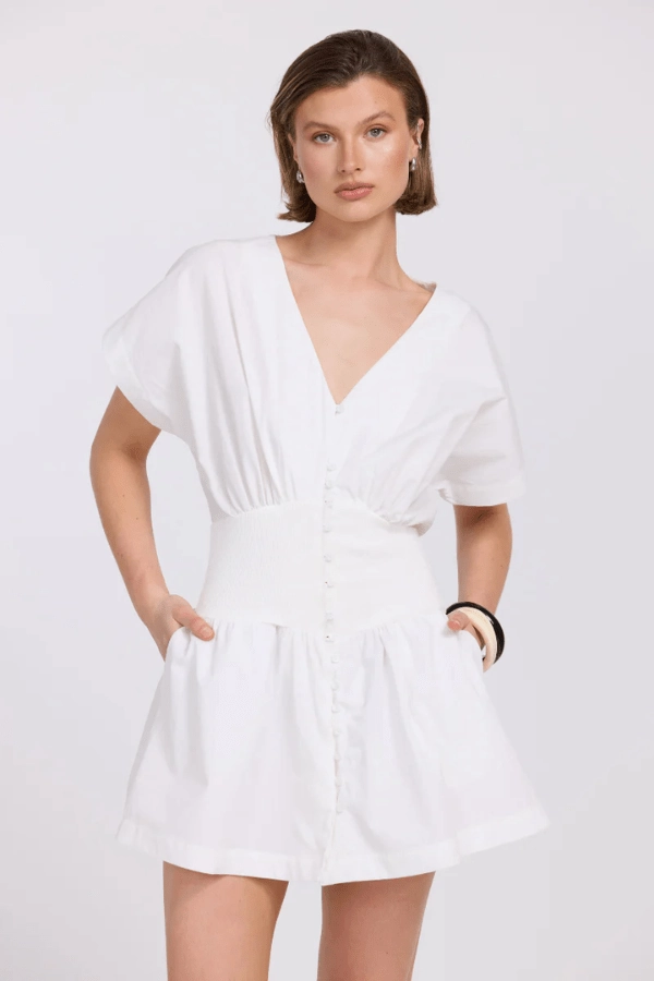 Flattering Waist Design Fit Versed Mini Dress Chalk