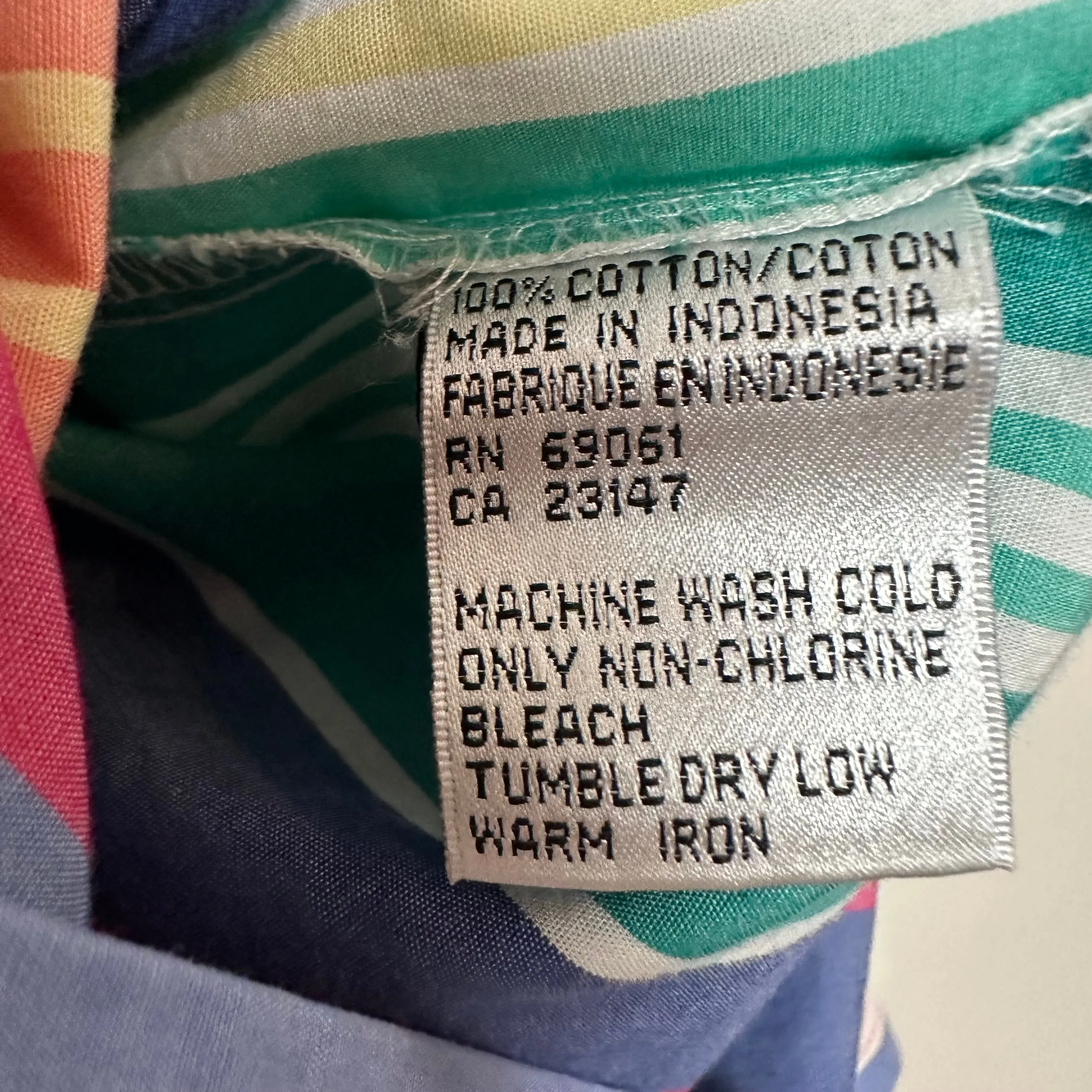 Vintage 90s Talbots Rainbow Bold Striped Button Up Collared Shirt Cotton Medium