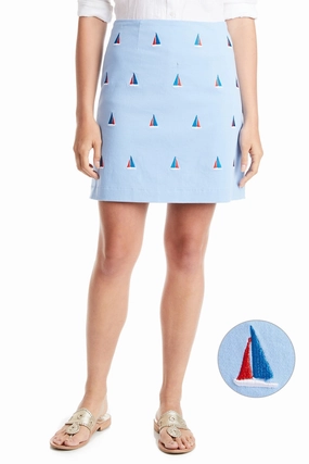 Outfit Diary Sheer Overlay Ali Skirt Stretch Twill Liberty with Americana Sailboat