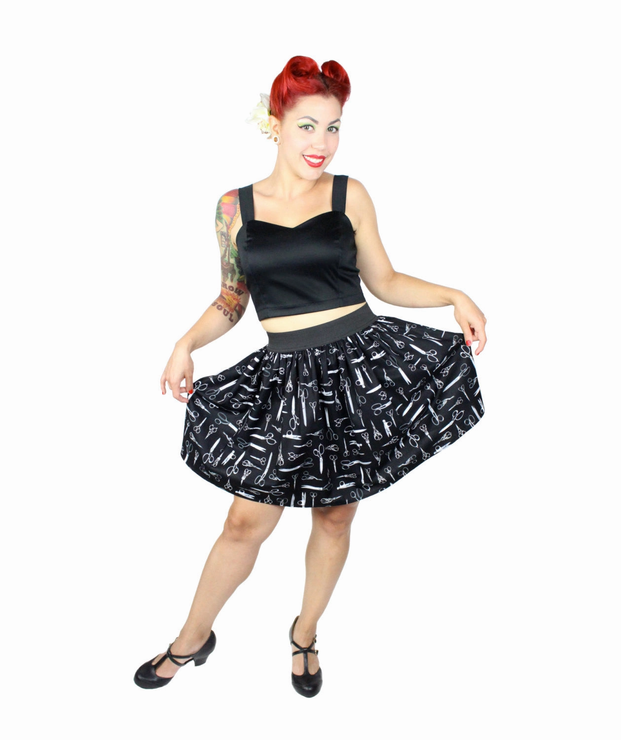 Vintage Scissors Pleated Skirt #PS-S757 Chill Mood