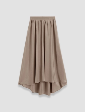 Limited Quantity hypoallergenic material Violet Crepe de Soie Silk Skirt