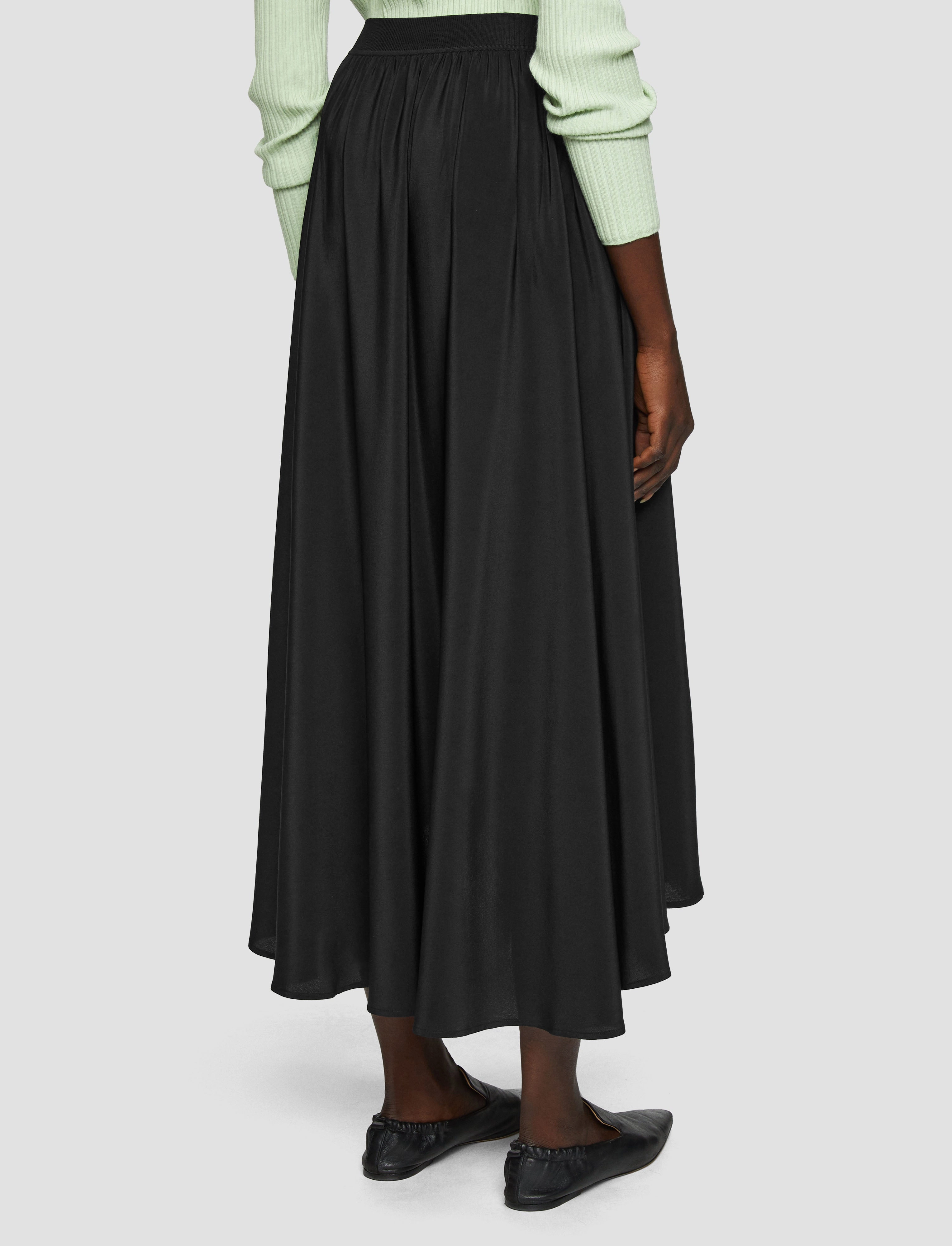 Hygienic Coating Neutral Tones Violet Crepe de Soie Silk Skirt
