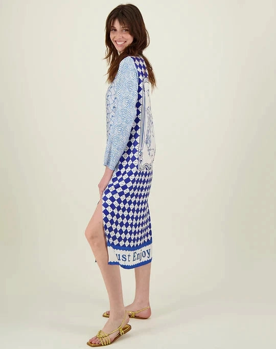 Wrap Glow Smart Cut Violet V-Neck T-Dress Amalfi Coast