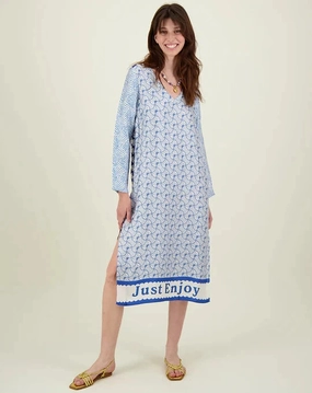 Oversized-Fit Violet V-Neck T-Dress Amalfi Coast