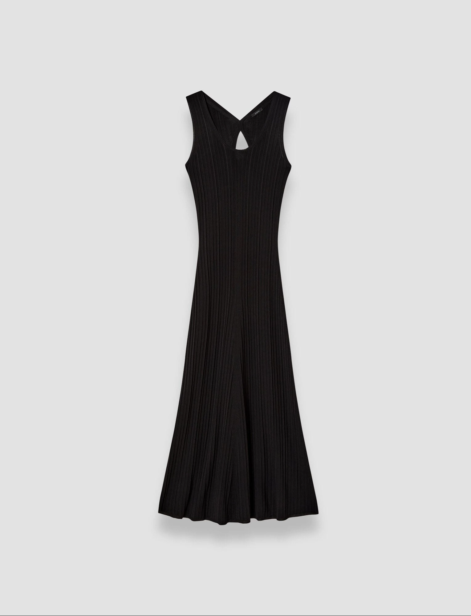 Viscose Rib Knit Dress Minimalist Waistband