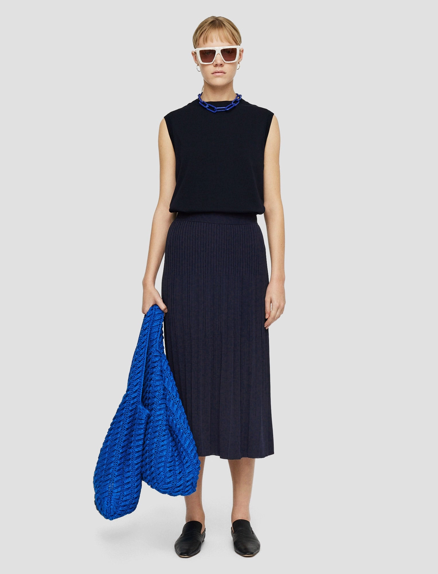 Viscose Rib Knit Skirt Fold Over Design