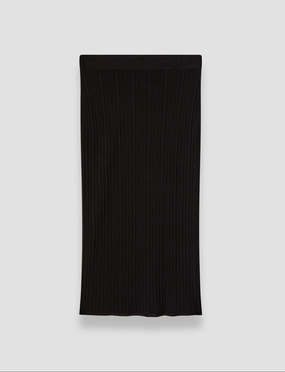 Bold Cut Viscose Rib Knit Skirt