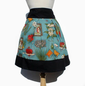 Viva Frida Blue Skirt #S-RS738 Mid Length