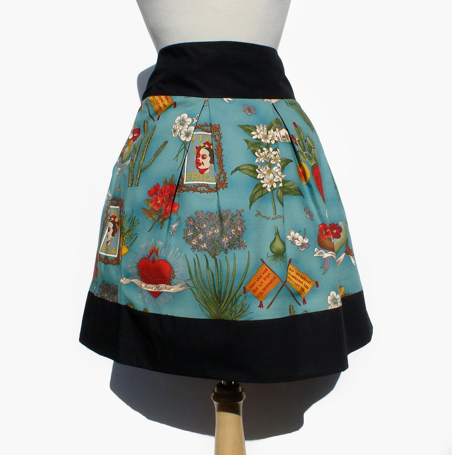 Viva Frida Blue Skirt #S-RS738 Mid Length