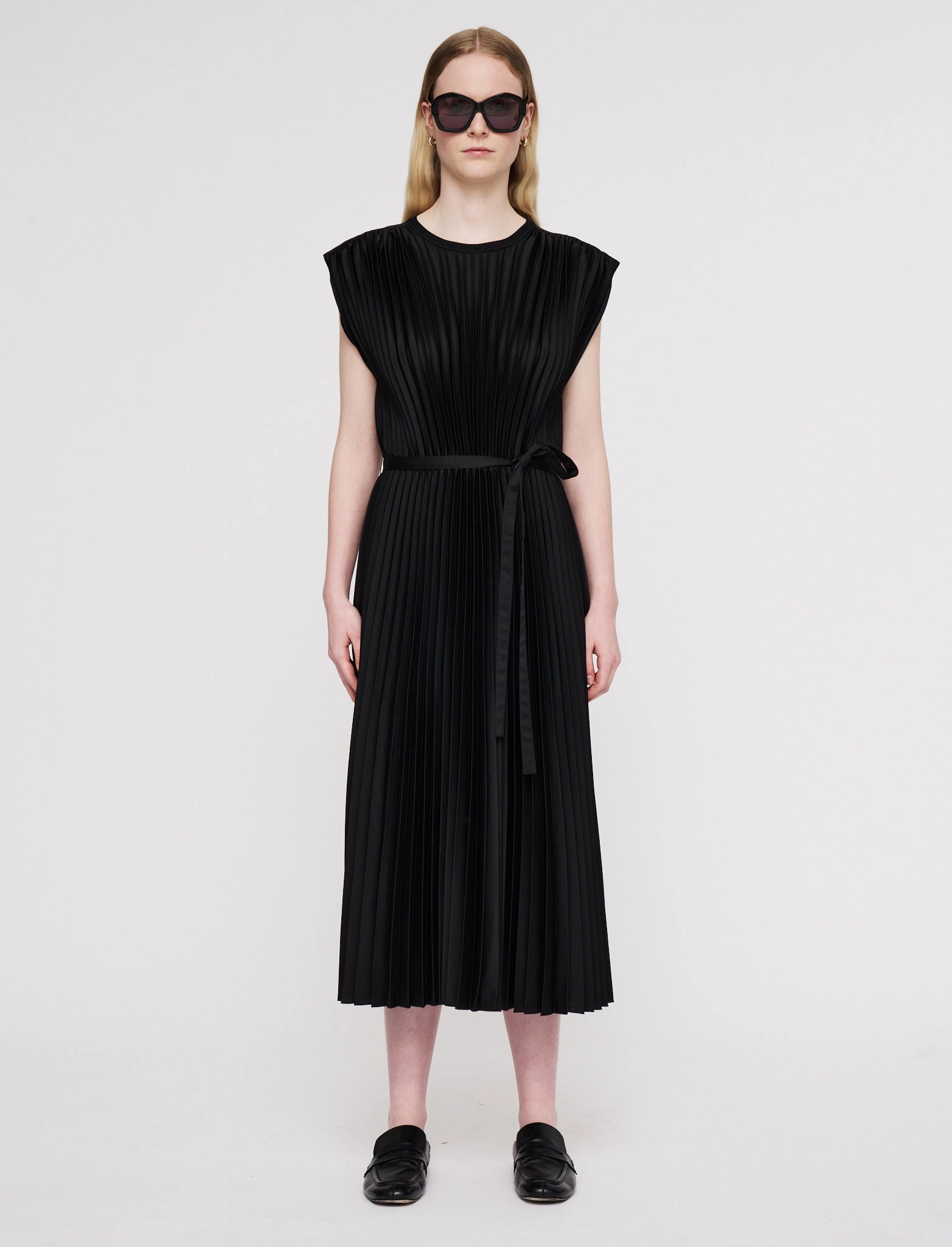 Perfect Waist Volta Knit Weave Pliss?? Dress