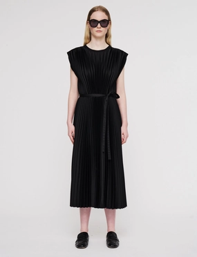 Perfect Waist Volta Knit Weave Pliss?? Dress