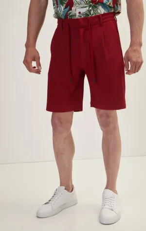 Waffle Stretch Beach Day Shorts - Burgundy