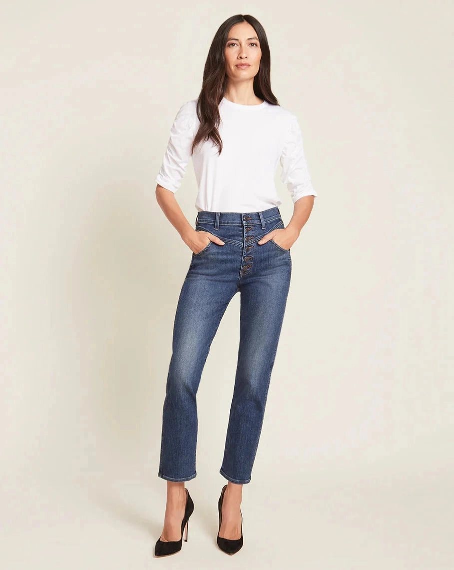 Unstructured Silhouette UltraSoftInterior Waldorf Ruched-Tee White