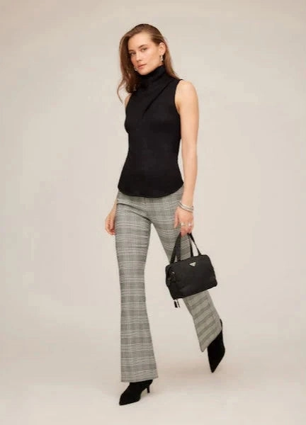 Soft Touch Material Ellie Bootcut Pants Plaid