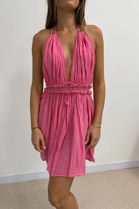 Texture Style Lefkothea Mini Dress Pink