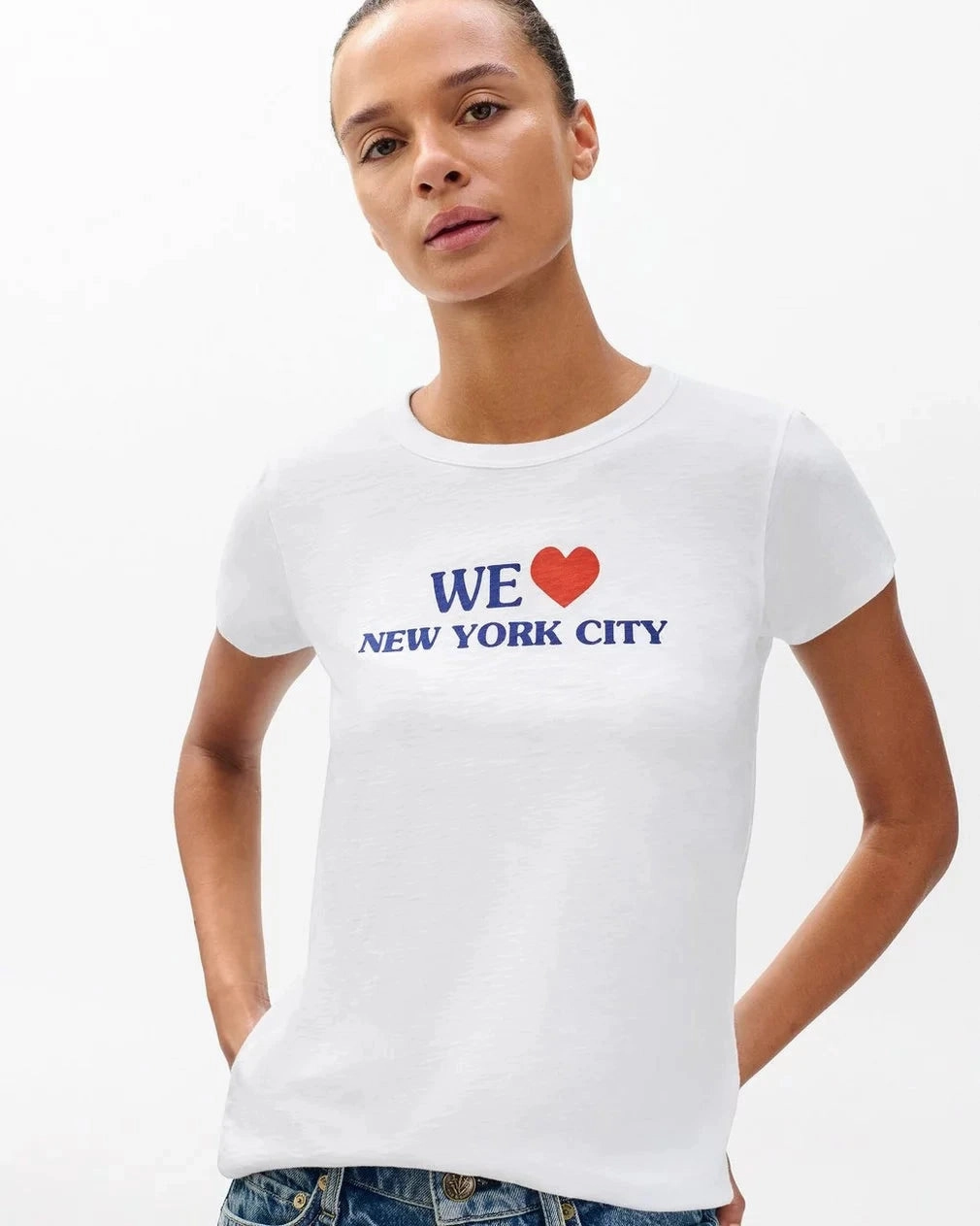 We Heart NYC Tee White Lightweight Thermal