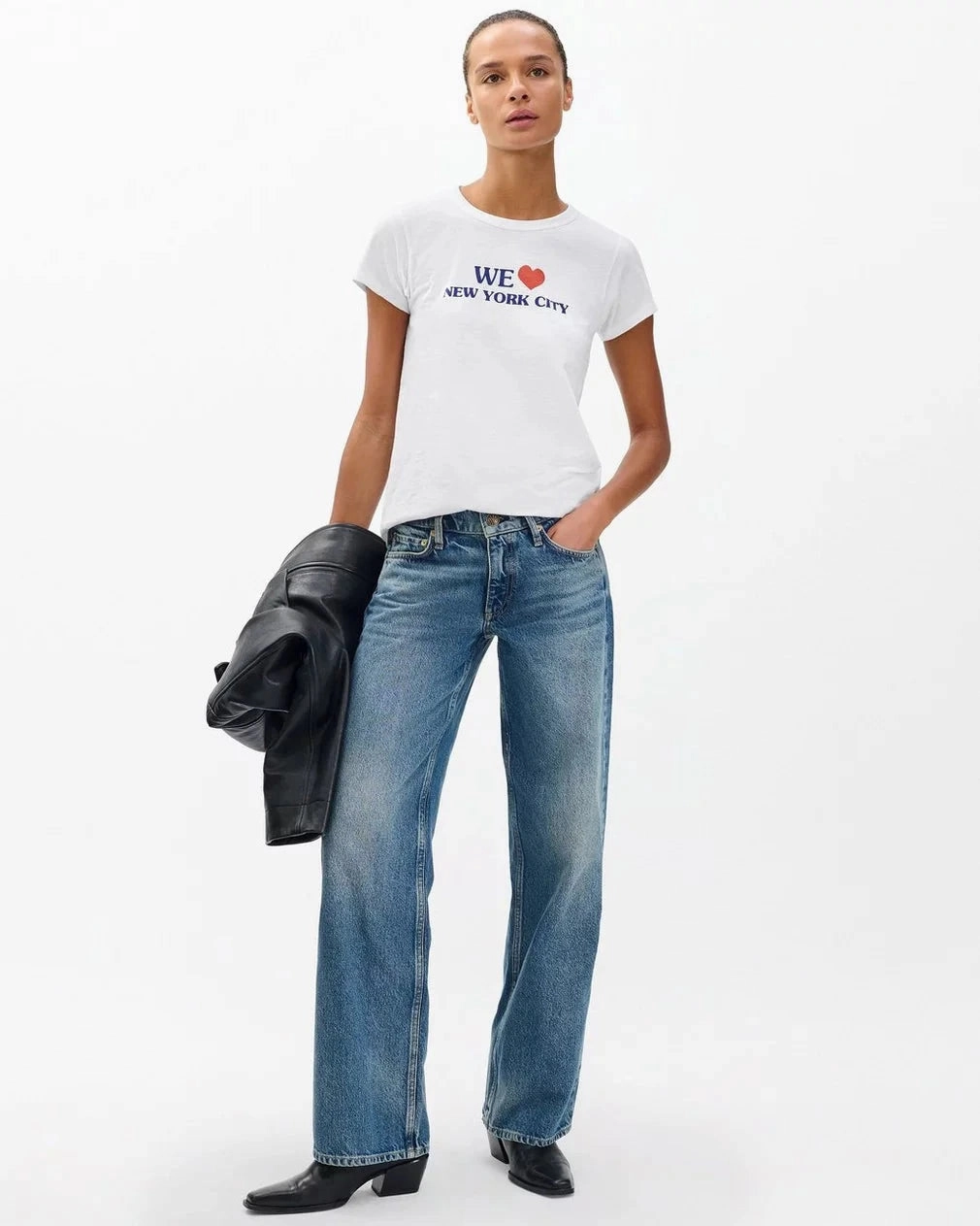 We Heart NYC Tee White AntiPill Texture