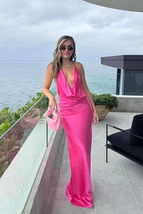 Gabi Gown Neon Pink Refined Feel