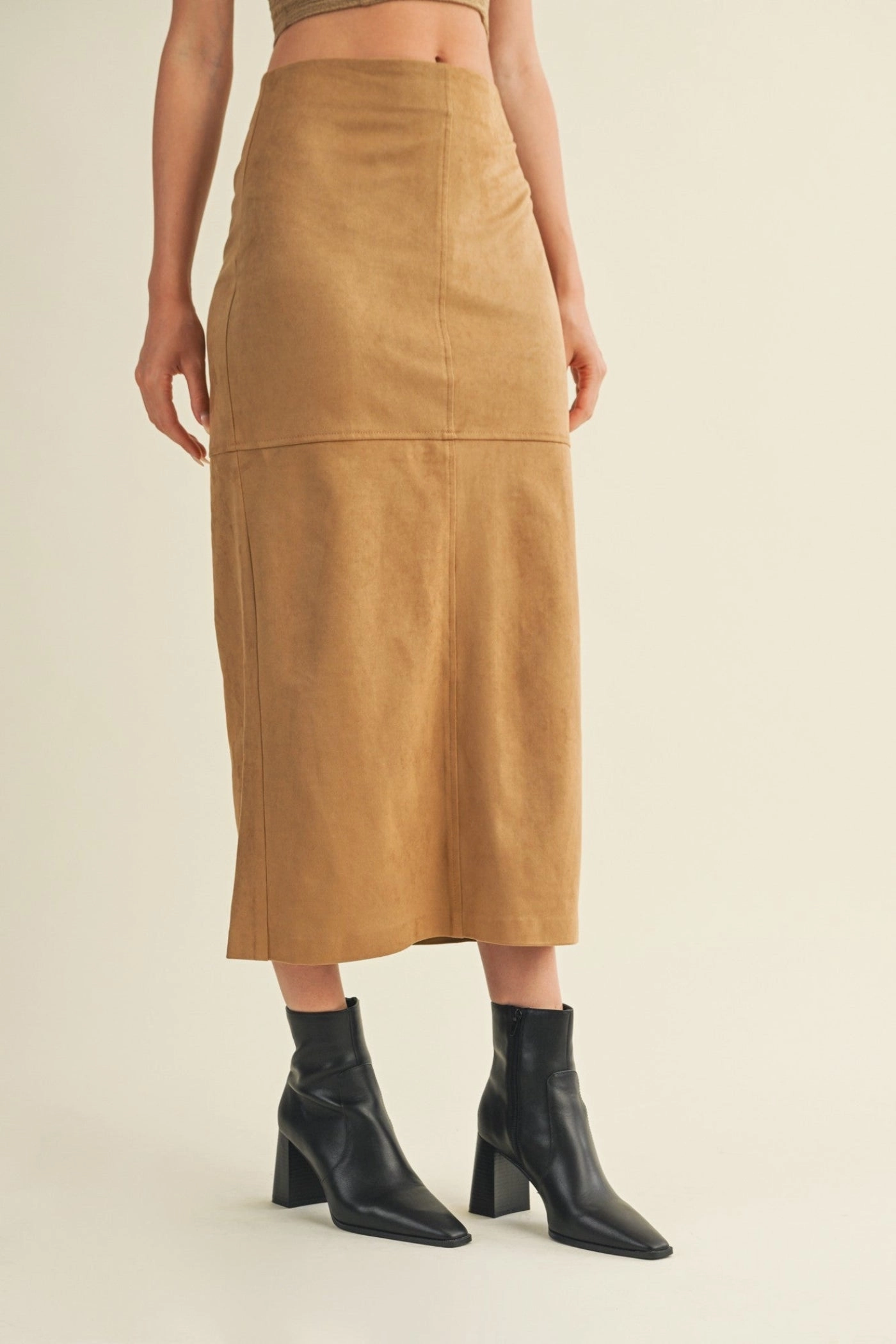 PERRIE SUEDE MIDI SKIRT Light Comfort