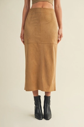 PERRIE SUEDE MIDI SKIRT Teen Fashion