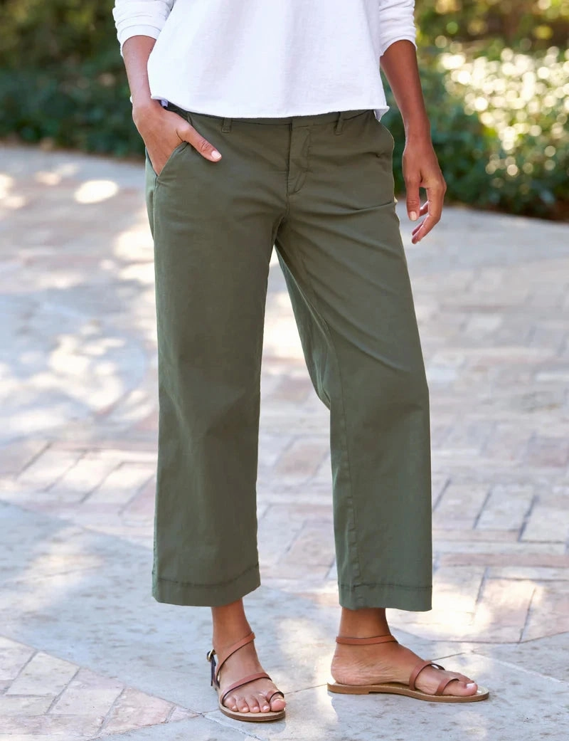 Denim finish Everyday Comfort Wear Westport Italian Wide Leg Chino Army
