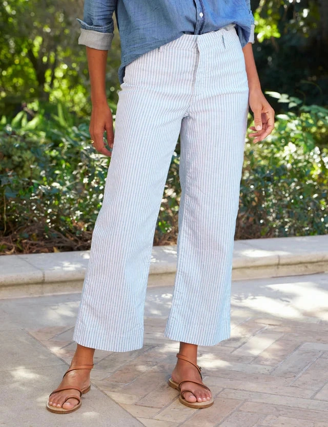Wexford Trousers Blue/White Stripe Wrinkle resistant fabric