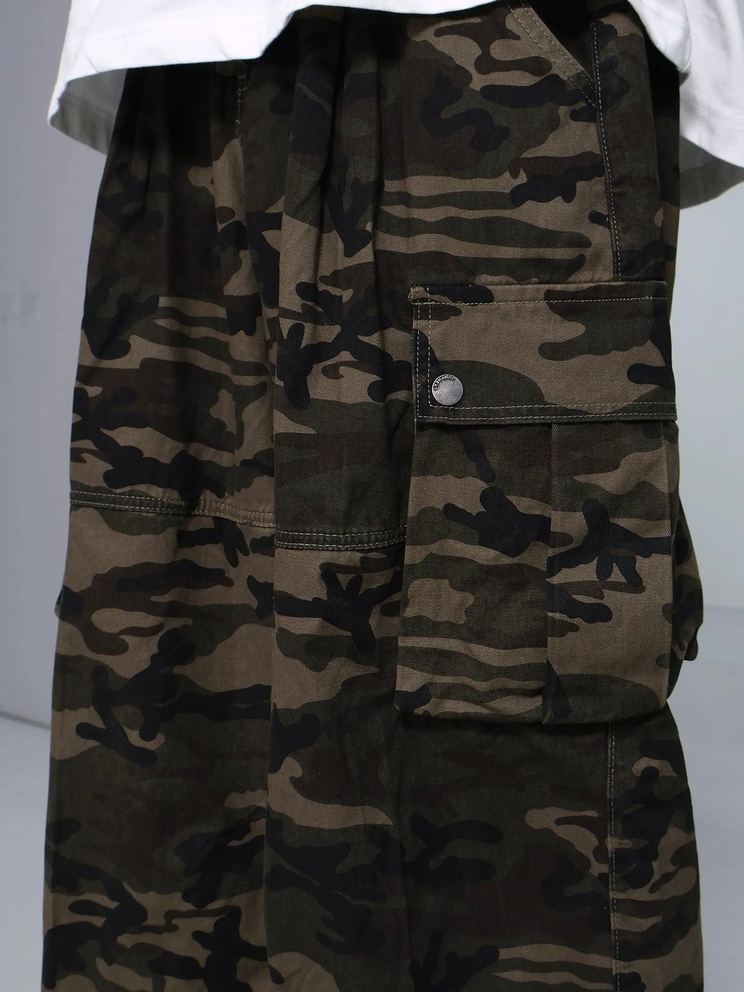 Wide Camouflage Cargo Pants