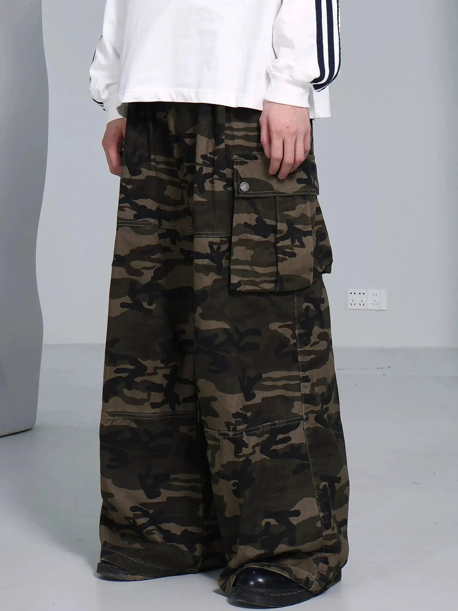 Wide Camouflage Cargo Pants