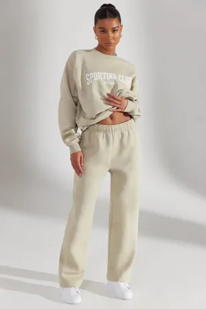 Wide Leg Joggers in Limestone